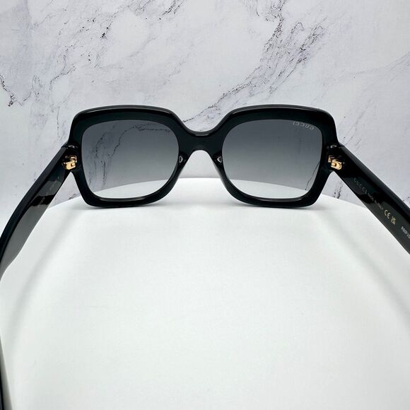 New Gucci Sunglasses Black Square Gold GG main image 6